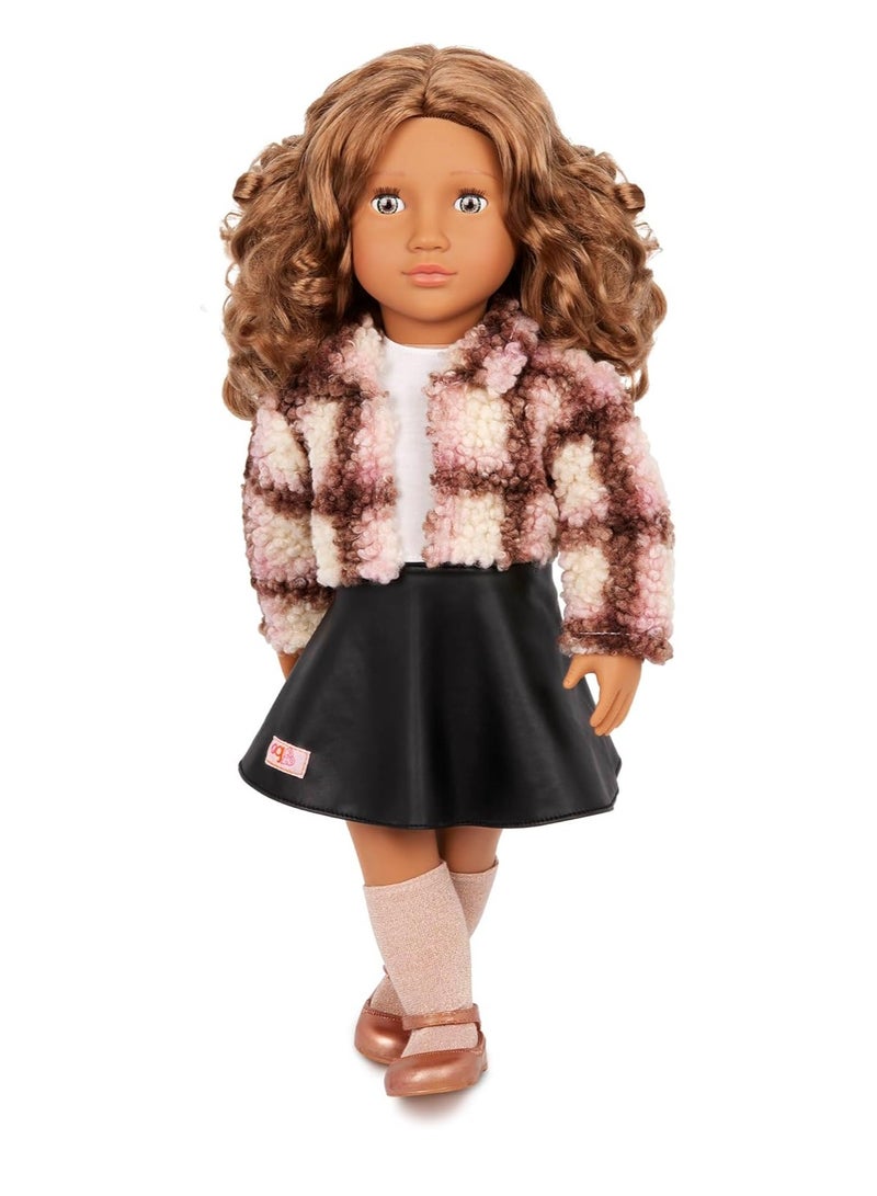 Our Generation - Ana Doll With Plaid Shacket And Leather Skirt