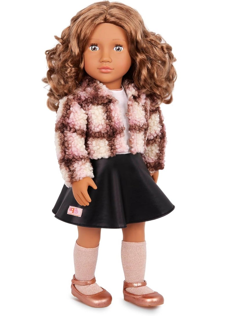 Our Generation - Ana Doll With Plaid Shacket And Leather Skirt