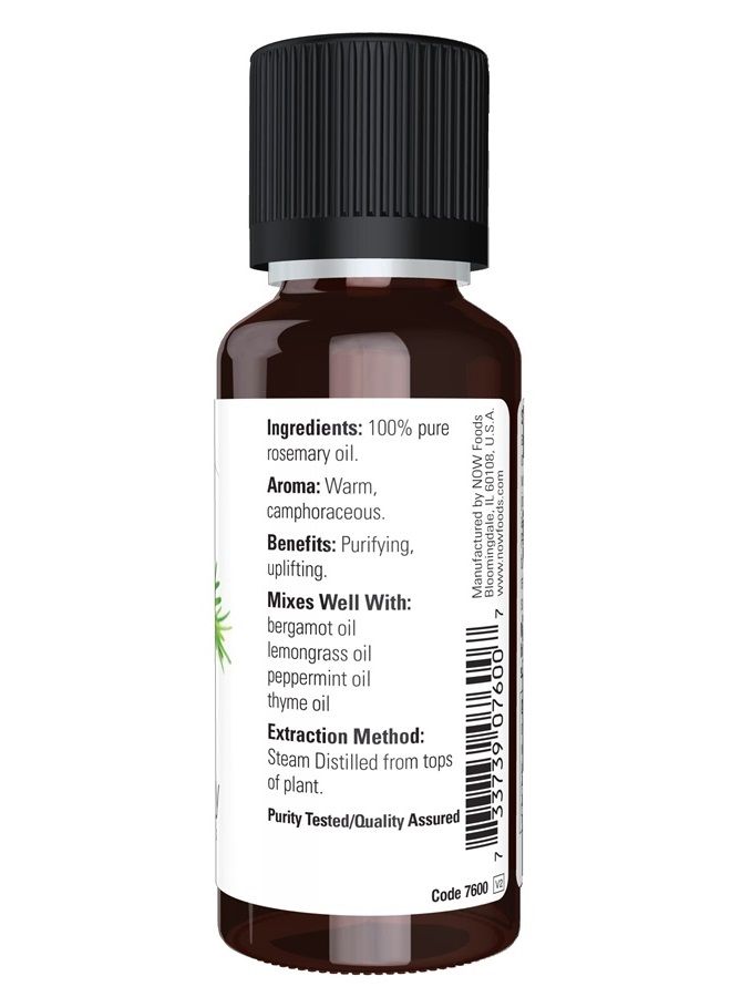 Essential Oils, Rosemary Oil, Purifying Aromatherapy Scent, Steam Distilled, 100% Pure, Vegan, Child Resistant Cap, 1-Ounce