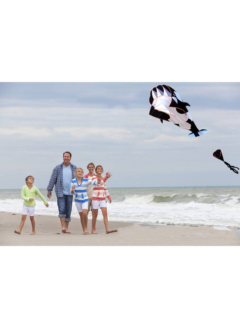 Black Killer Whale Kite, Suitable For Kids And Adults, Boneless Large Inflatable Mollusk Kite