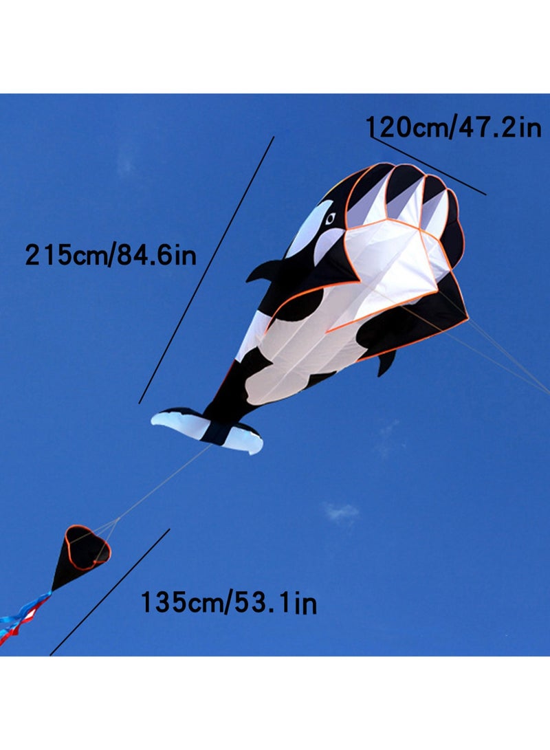 Black Killer Whale Kite, Suitable For Kids And Adults, Boneless Large Inflatable Mollusk Kite