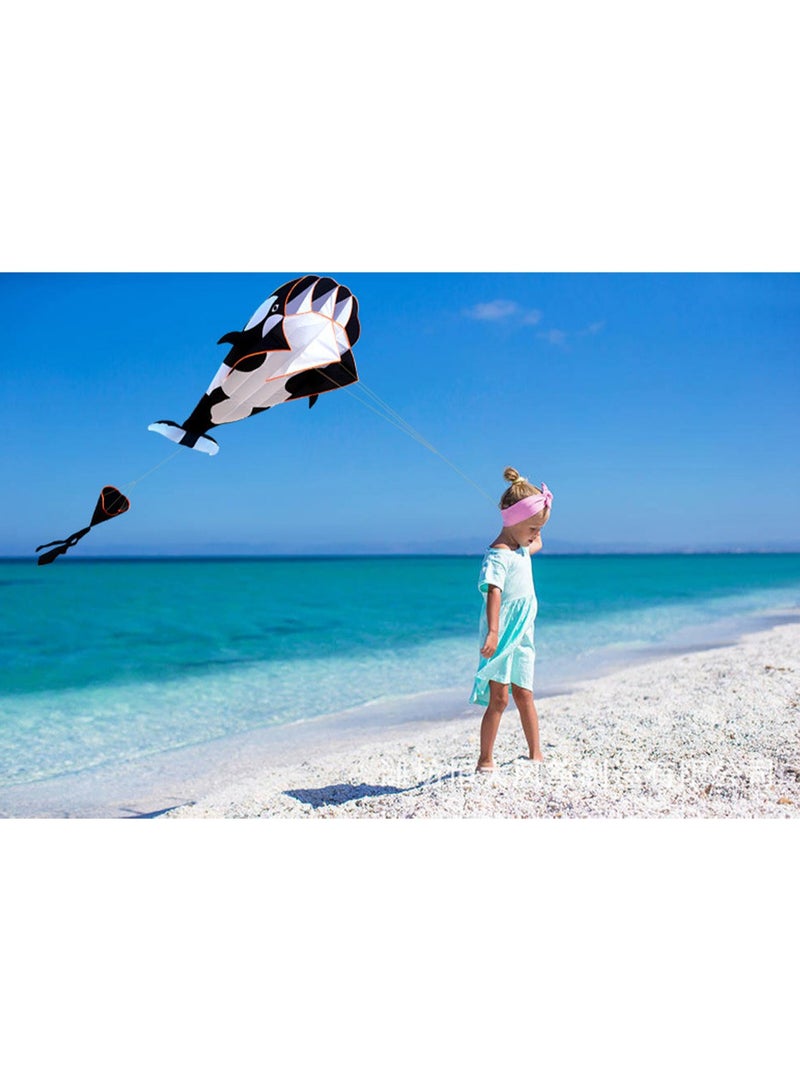 Black Killer Whale Kite, Suitable For Kids And Adults, Boneless Large Inflatable Mollusk Kite