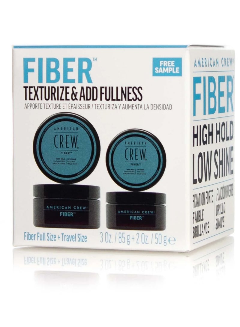 American Crew Men's Hair Fiber, Like Hair Gel with High Hold & Low Shine, Travel Size, Duo Gift Set: 3oz and 2oz