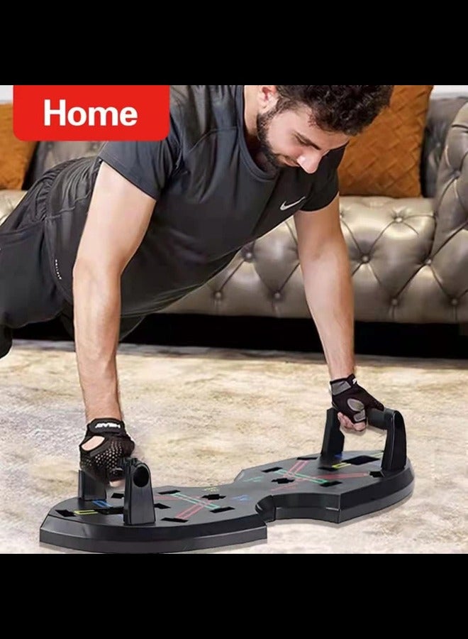 Upgraded 9 in 1 Push Up Board: Foldable Push Up Board with Resistance Bands, Push Up Handles for Perfect Pushups, Portable Home Workout Equipment ,Home Gym Strength Training Fitness Equipment
