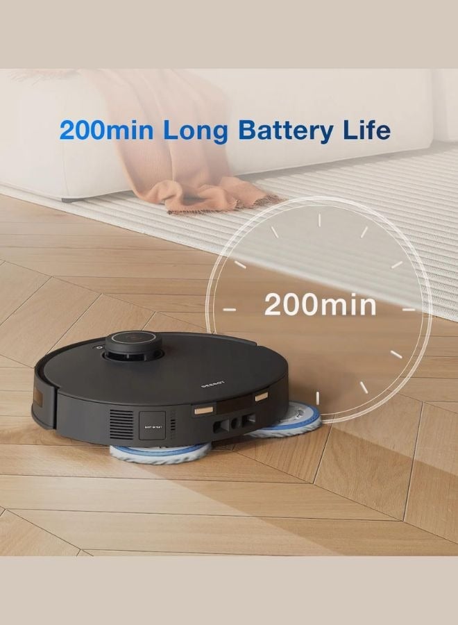 Omni Robot Vacuum Cleaner with Mop function Hot Water, 11000Pa Powerful Suction, TruEdge Adaptive Mopping, Zero Tangle, TrueDetect 3D 3.0 45 W T30 Pro Black