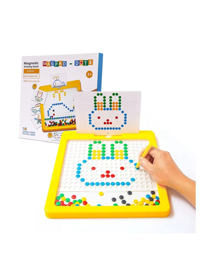 Drawing Board for Toddlers, Large Doodle Board with Pen and Beads, Dot Art, Educational Preschool Toy, Travel Toys for 3 4 5 6 Year Old Boys Girls (12.4