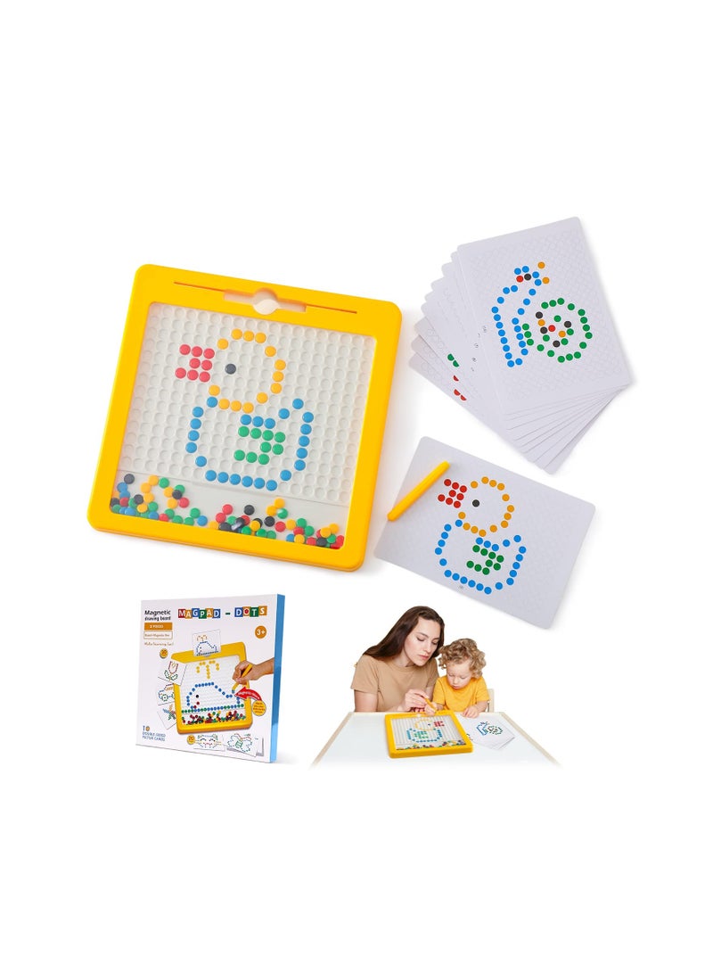 Drawing Board for Toddlers, Large Doodle Board with Pen and Beads, Dot Art, Educational Preschool Toy, Travel Toys for 3 4 5 6 Year Old Boys Girls (12.4