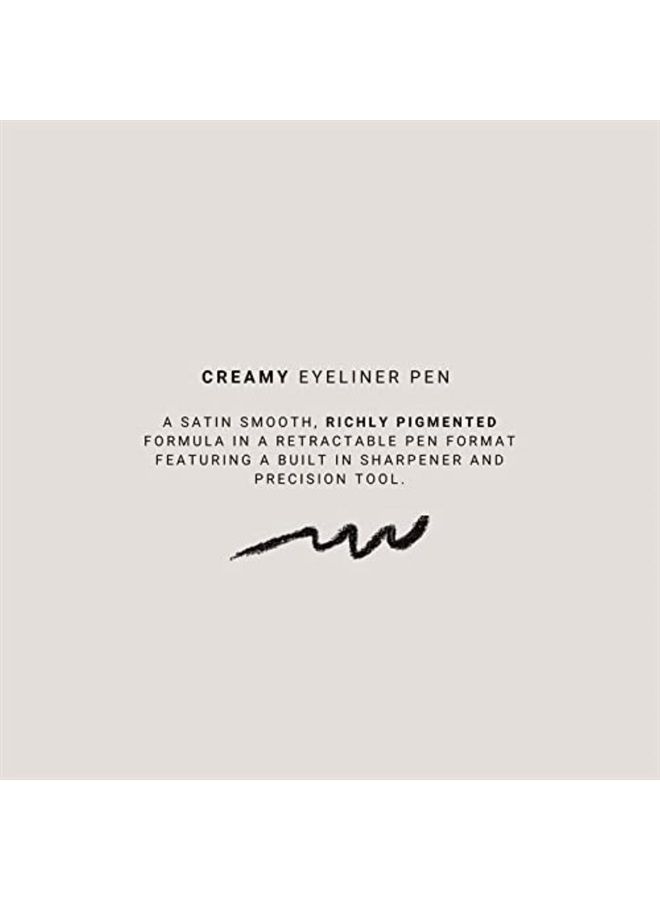 Creamy Eyeliner - Precision Pen for Flawless Eye Looks - Skin Nourishing Mineral Formula - Fine Tipped Point and Angled Smudging Tool for Sharp or Smoky Designs - 101 Lava - 0.012 oz