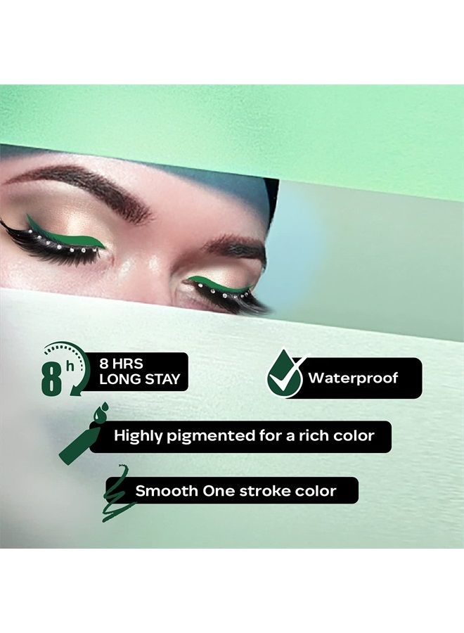 Faces Canada Longwear Eye Pencil, 5 Bright Color Shades, Smudge Proof, Waterproof, Intense Color, One Stroke Smooth Color, Made In Germany, Peta Approved, Forest Green, 0.04 Oz