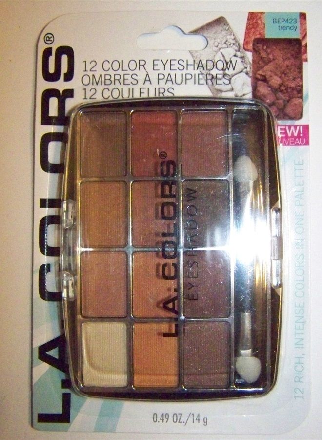 L.A. Colors Expressions, 12 Color Eyeshadow, BEP423 Trendy, .49 Oz