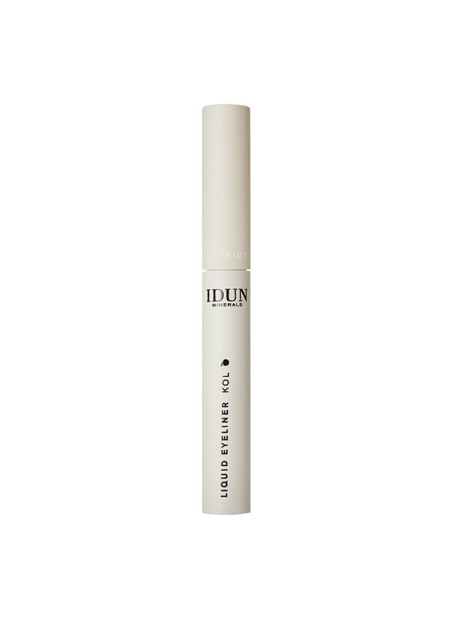 Idun Minerals - Liquid Eyeliner Kol - Imparts A Rich Satin Black Colour Payoff - Vegan, Water-Resistant Formula Infused With Highly Purified Mineral Pigments - Quick-Dry Texture - 0.19 Oz