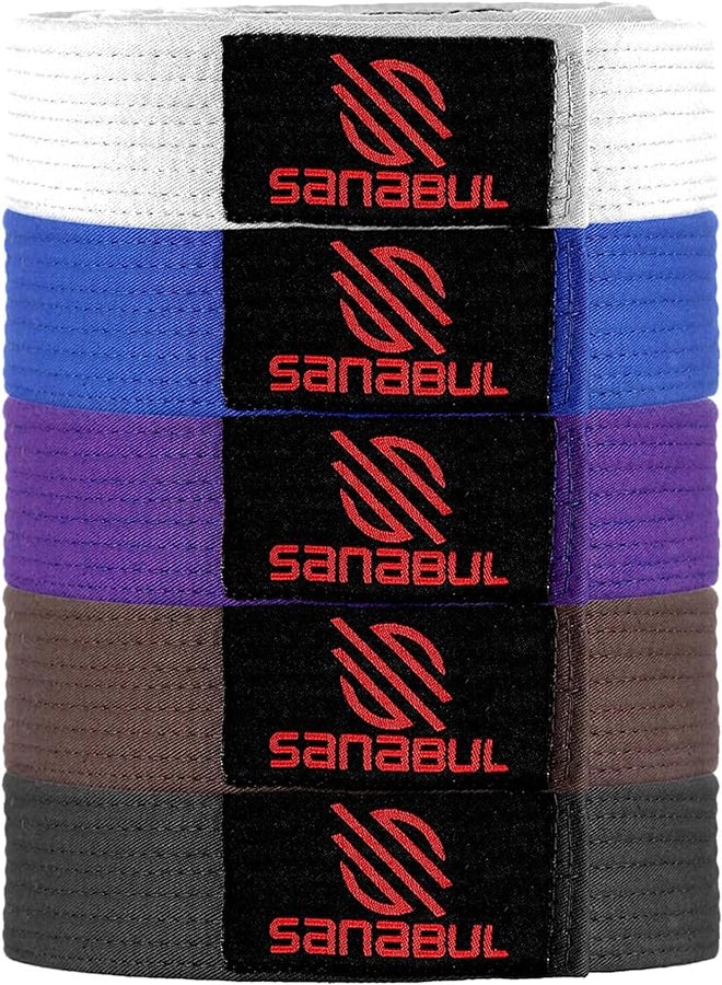 BJJ Belt Men & Women | Brazilian Jiu Jitsu Belt with Ranking Stripes Sleeve Bar | Kids Jiu Jitsu Gi | IBJJF Approved (Black,A0)