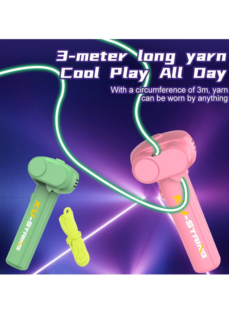 Glow-in-the-dark rope transmitter propeller Handheld fun lasso pressure reducer LED Night halo rope game shooting toy Ideal gift for birthday