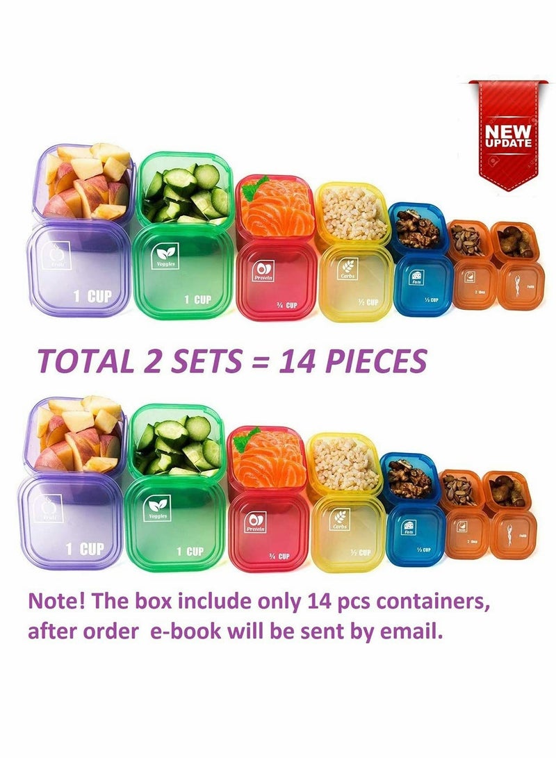 21 Day Fix Containers and Food Plan - Portion Control Container Kit for Weight Loss - Beachbody Portion Containers with Recipe (Multicolors)