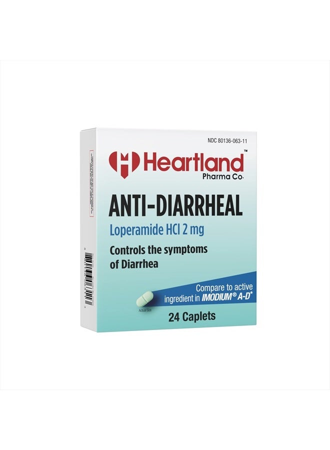 Loperamide HCL 2mg Caplet Anti-Diarrheal Medicine Hydrochloride Blister Pack 100% USA Manufactured (24 Caplets)