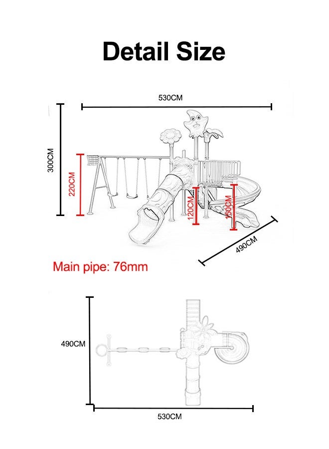 Kindergarten Outdoor Plastic Kids Play Equipment Resistant To Sunlight Playground Swing