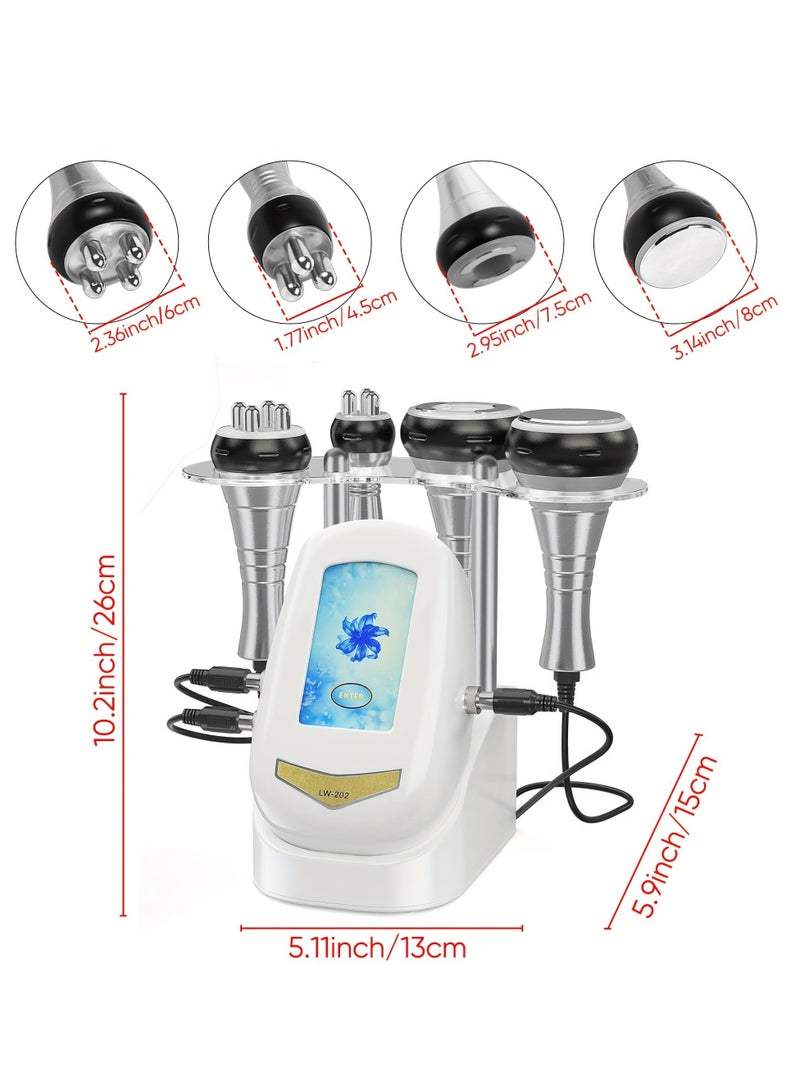 Portable 4 in 1 Cavitation Vacuum RF Machine 40K Cavitation Slimming RF Body Tripolar RF Head for Spa/Home Facial Machine