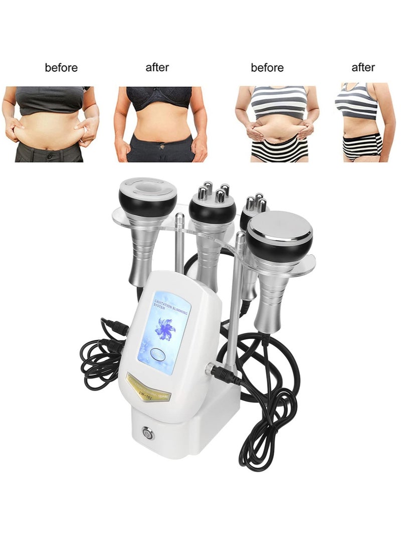 Portable 4 in 1 Cavitation Vacuum RF Machine 40K Cavitation Slimming RF Body Tripolar RF Head for Spa/Home Facial Machine