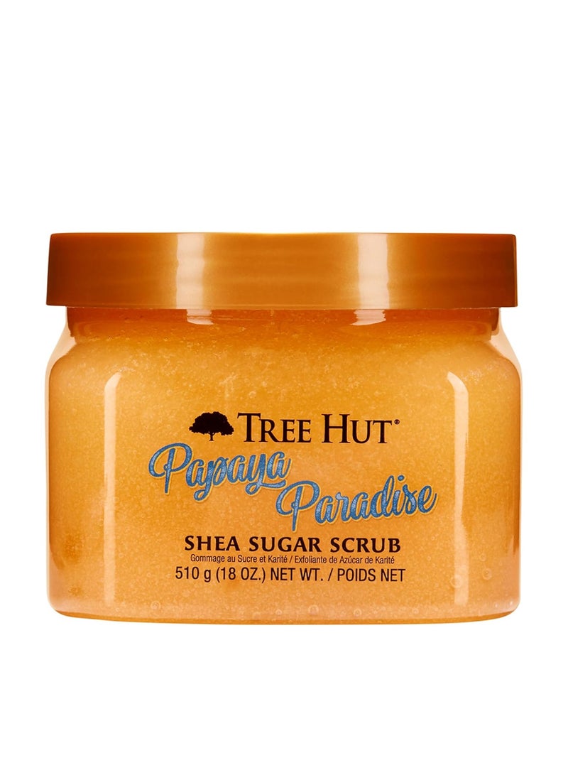 Tree Hut Papaya Paradise Shea Sugar Scrub, 18 oz, Ultra Hydrating and Exfoliating Scrub for Nourishing Essential Body Care 510g Made in USA