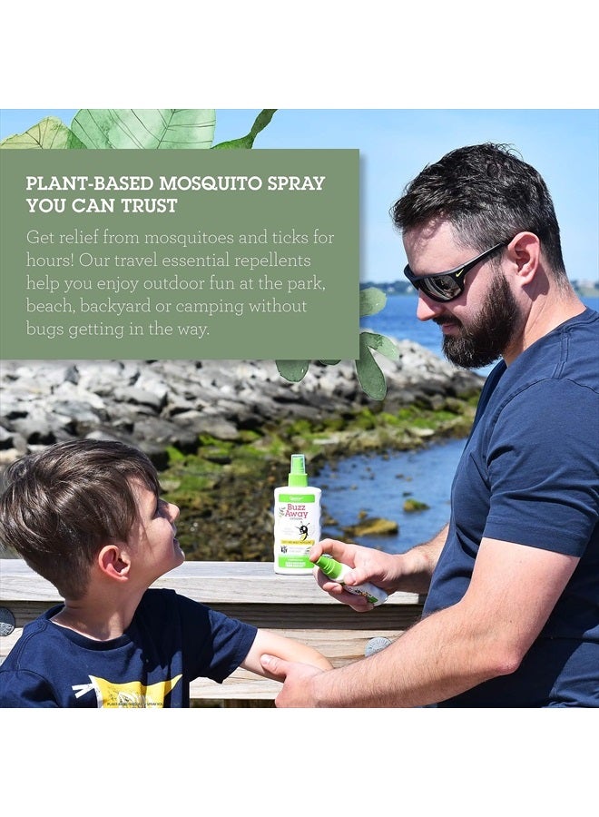 Health Buzz Away Extreme Insect Repellent DEET Free Cedarwood Lemongrass & Citronella Oil Outdoor Mosquito & Tick Bug Spray Powerful Plants Repel Bugs Off Your Skin, Safe for Kids - 4 Ounce