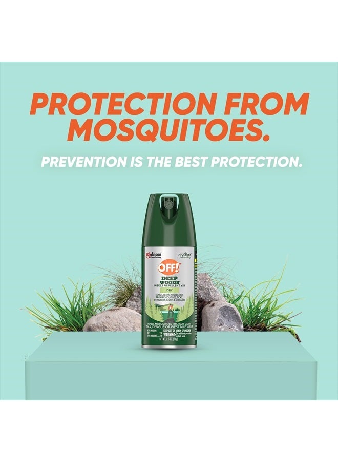 Deep Woods Insect Repellent Aerosol, Dry, Non-Greasy Formula, Bug Spray with Long Lasting Protection from Mosquitoes, 2.5 oz