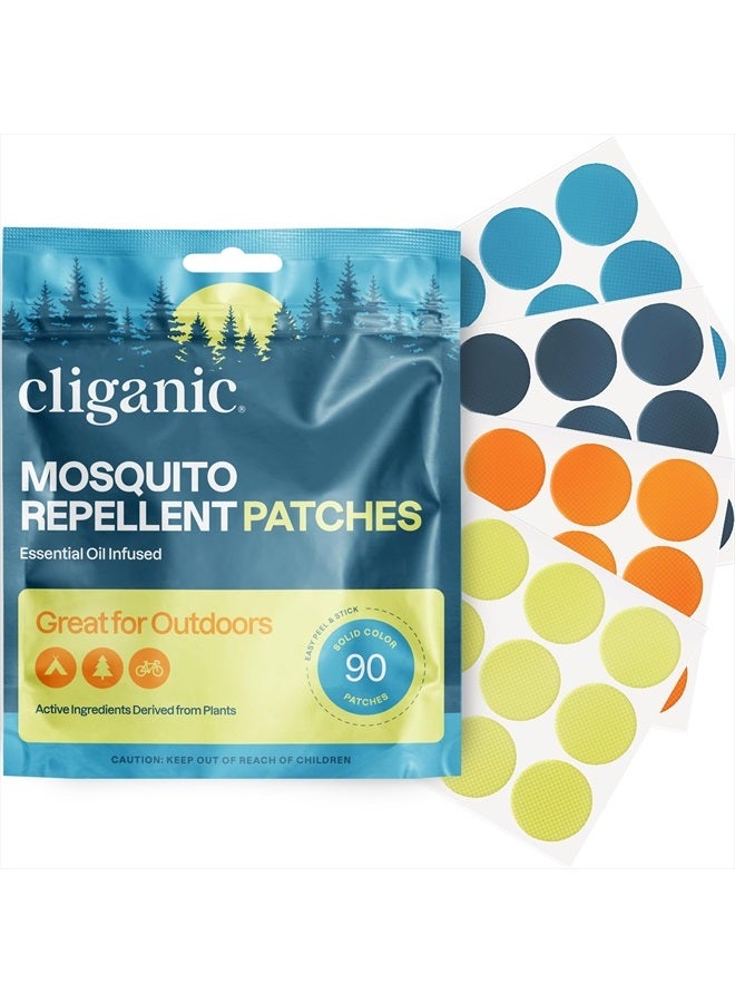 Mosquito Repellent Stickers (90 Pack) - Patches for Kids & Adults, Natural DEET-Free, Citronella Essential Oil Infused