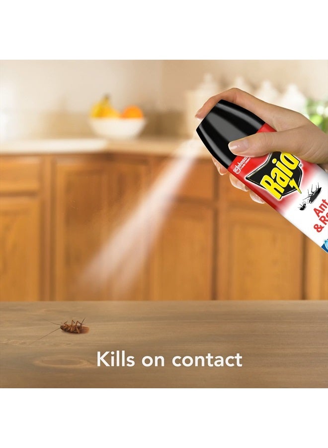 Ant & Roach Aerosol Bug Spray, Water-Based Formula Insecticide With No Greasy Residue, Kills On Contact, 17.5 oz