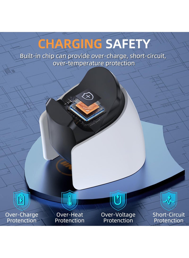 PS5 Controller Charger Station Compatible with Playstation 5 Dual & Edge Controller, Fast USB Charging Station, PS5 Edge Controller Charging Dock with Charger Indicator and Charging Cable
