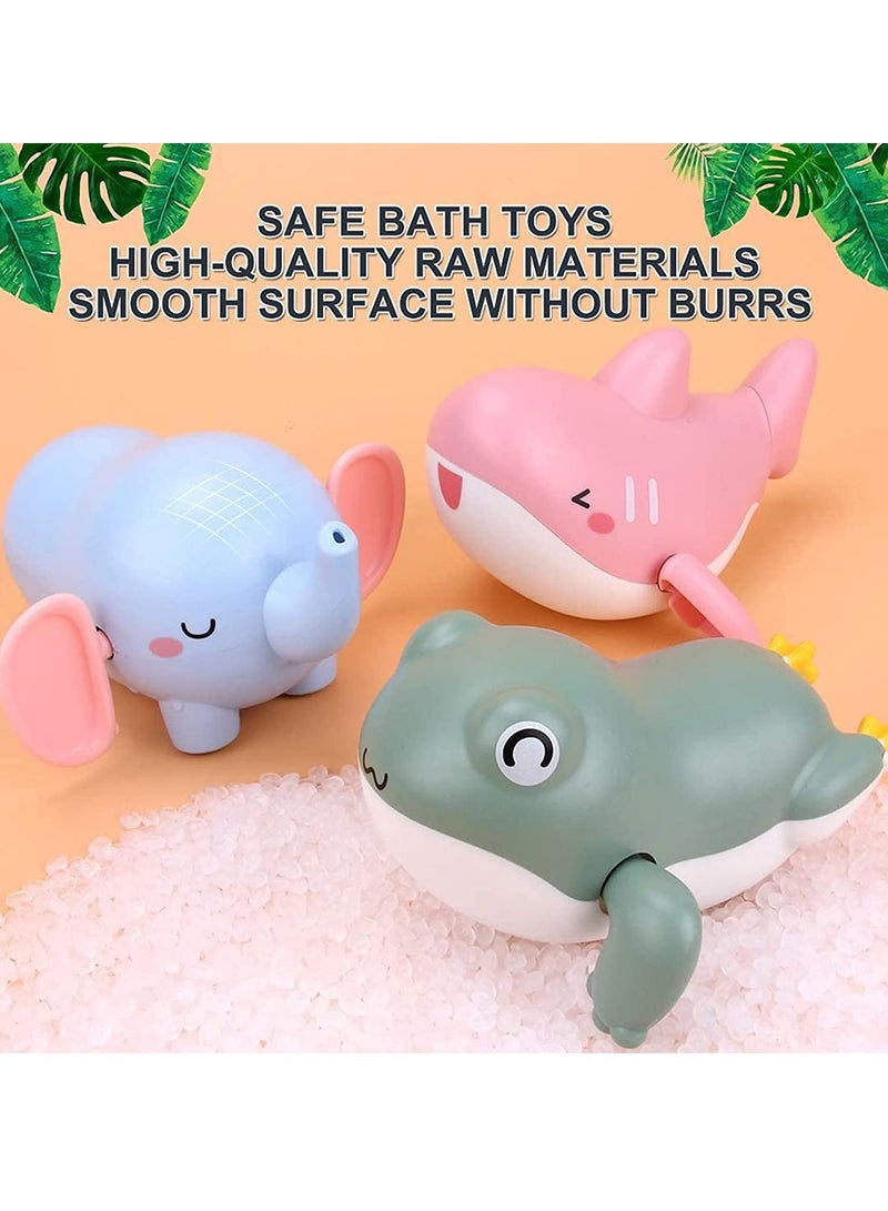 Baby Bath Toys for Toddlers 1-3-Year-Old, Kids Bathtub Toys, Bath Toys for Infants 6-12 Months, 3 Pcs Set Wind Up Toys, Gift for Boys Girls 1-Year-Old