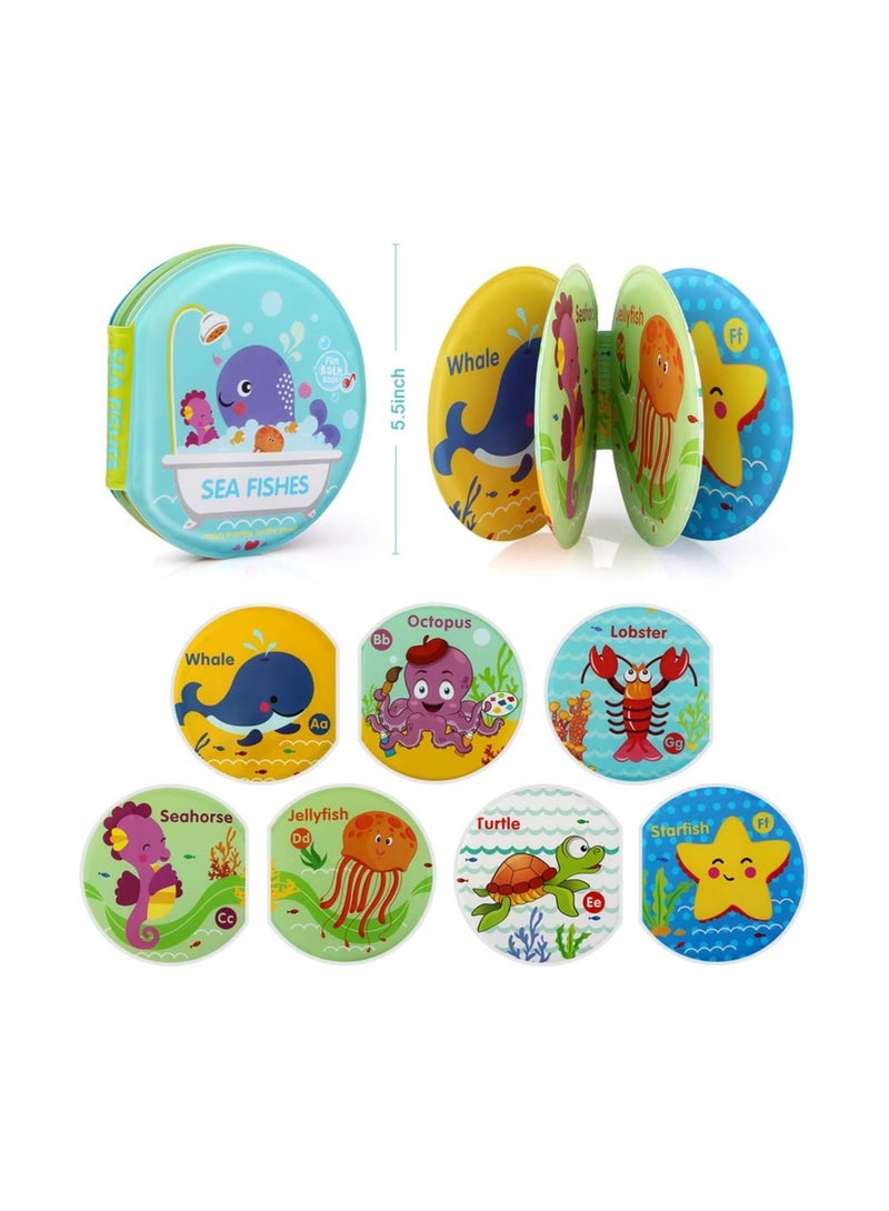 Baby Bath Toys, 3 Pack Waterproof Nontoxic Bath Books for Babies Bath Time, No Mold Bathtub Toys for Toddlers 6 To 12 18 Months, Soft Educational Bath Toys for 1-3 Year Old Girls Boys, for Teething