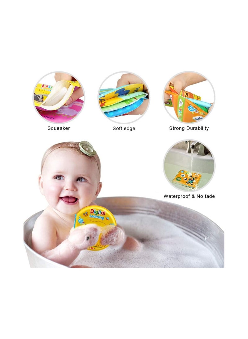 Baby Bath Toys, 3 Pack Waterproof Nontoxic Bath Books for Babies Bath Time, No Mold Bathtub Toys for Toddlers 6 To 12 18 Months, Soft Educational Bath Toys for 1-3 Year Old Girls Boys, for Teething