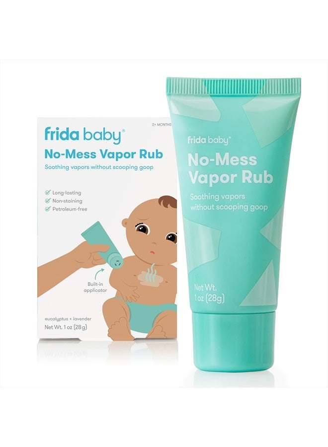 No-Mess Vapor Rub, Baby Vapor Rub for Chest, Neck, Back + Foot,Non-staining, Petroleum-Free Hands-Free Applicator Tube, Soothing Eucalyptus & Lavender for Sleep