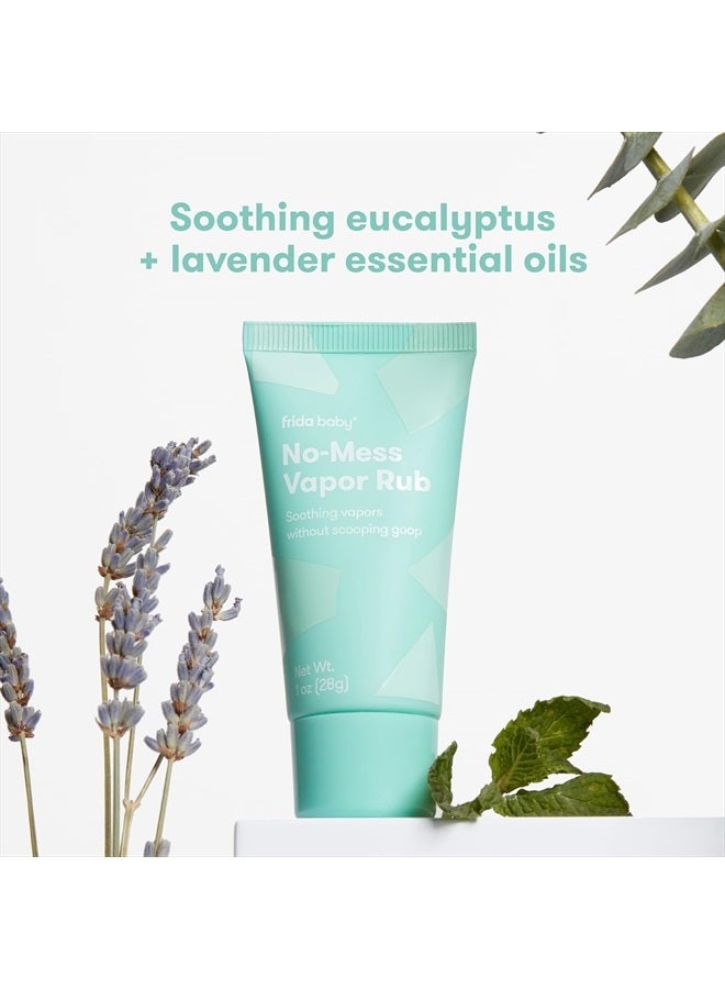 No-Mess Vapor Rub, Baby Vapor Rub for Chest, Neck, Back + Foot,Non-staining, Petroleum-Free Hands-Free Applicator Tube, Soothing Eucalyptus & Lavender for Sleep