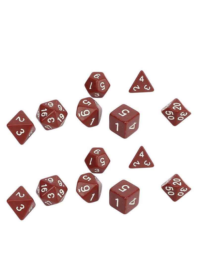 14 Polyhedral Solid Color Plastic Education Role Playing Dice Game