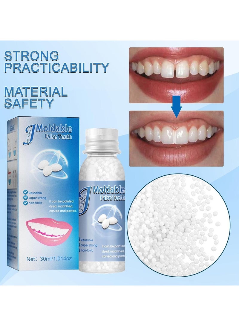 Jaysuing 30ml Moldable False Teeth White Particles Reusable Non-toxic Temporarily Fill Regain Smile Cosplay Pack Of 5