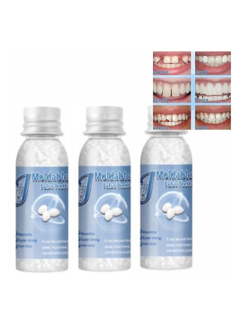 Jaysuing 30ml Moldable False Teeth White Particles Reusable Non-toxic Temporarily Fill Regain Smile Cosplay Pack Of 5