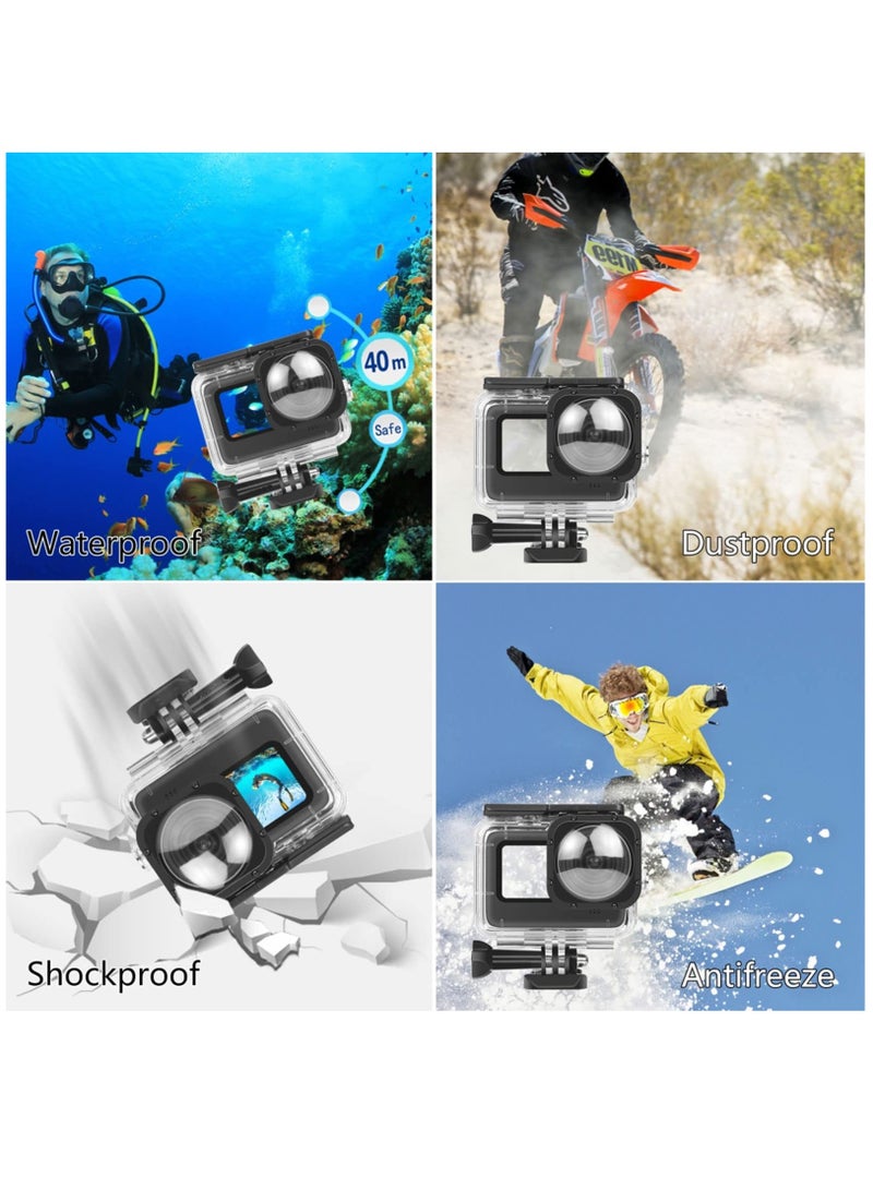 Waterproof Housing Case for GoPro Hero 11 Black 10/ 9, Max Lens Mod Diving Protective Underwater Dive Cover Shell for Go Pro 9 HERO11 10 Accessories Kit, 40M