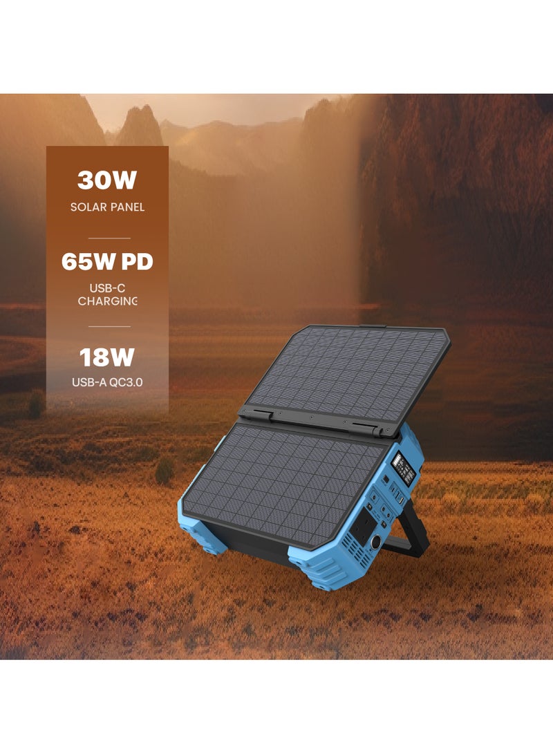 600W Portable Power Generator Integrated Solar Panel-Blue