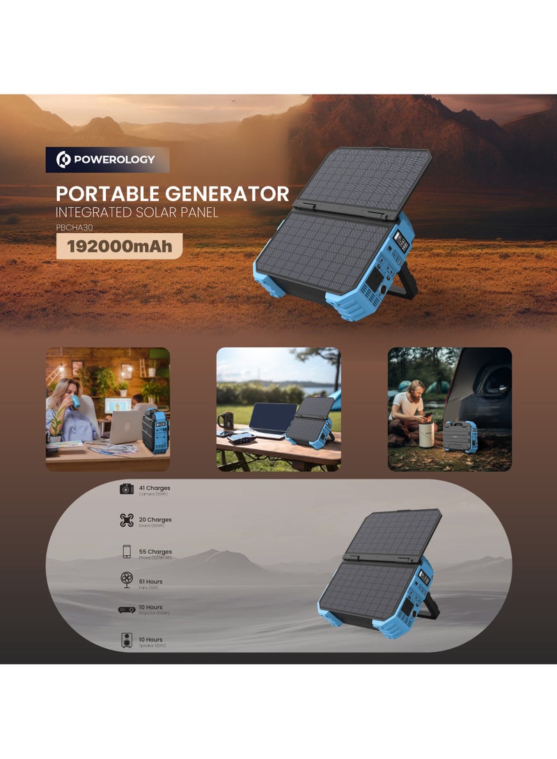 600W Portable Power Generator Integrated Solar Panel-Blue