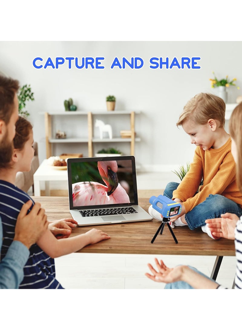 Portable Microscope and Telescope Dual Lens in One LINKMICRO Binoculars for Kids 6-12 Stem Kit Insects Slides Observation-Bird Watching SD Card Included