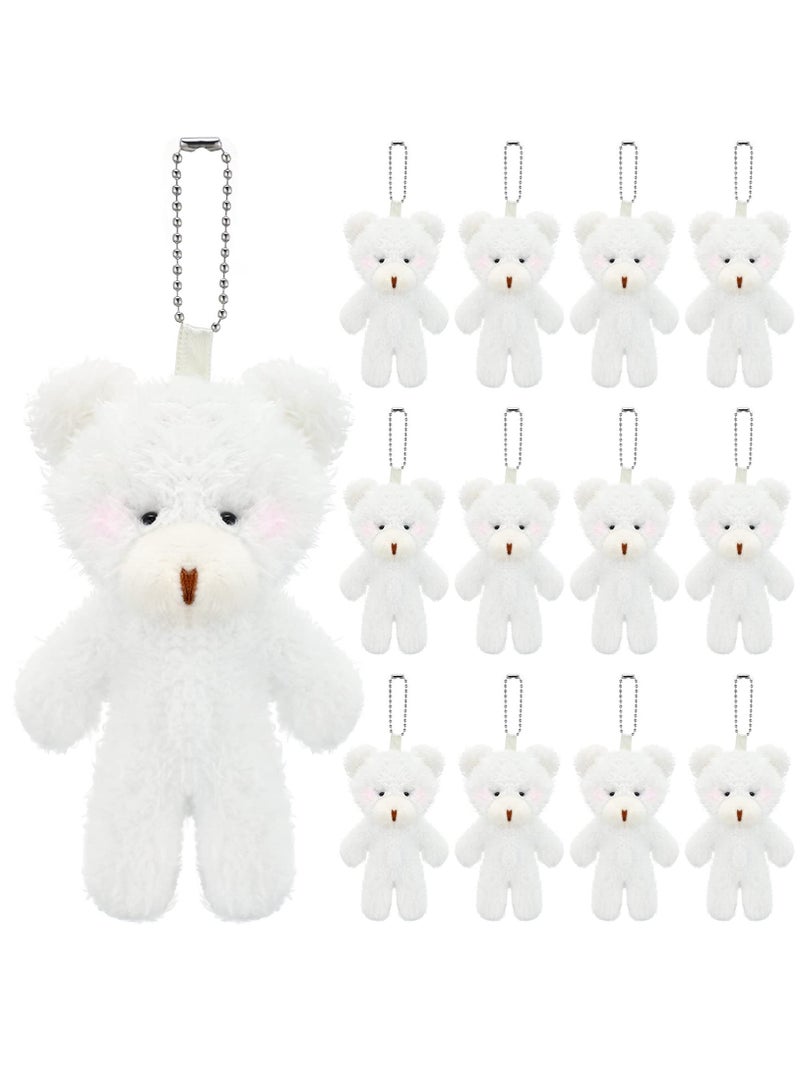 Plush Bear Stuffed Animals Pendant, Mini Stuffed Tiny Bear Soft Plush Stuffed Bear Doll for Gift DIY Birthday Party Accessory Decorations 12 Pcs