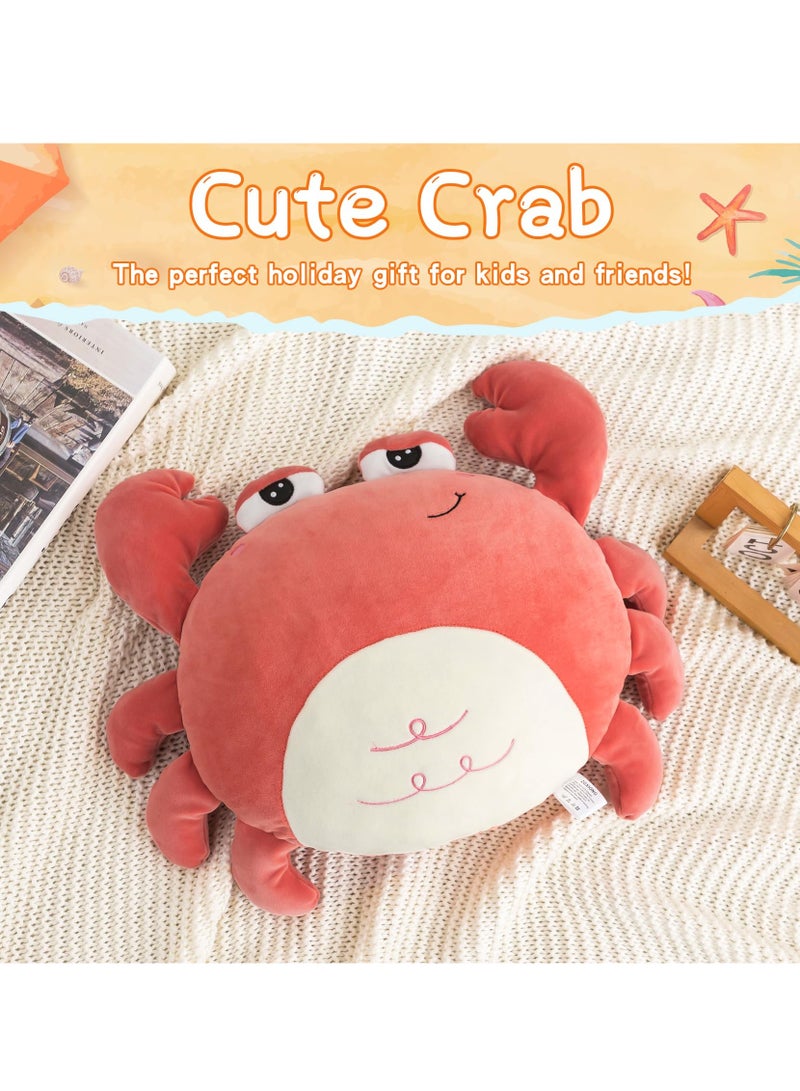 Stuffed Crab Plush Toy, Crab Stuffed Animal Plush Pillow, Kids Ocean Crab Pillow Crab Toys for Kids, Crab Plushie Crab for Home Decor, Orange Crab Toy Gifts Stuffed Animals (16 Inch)