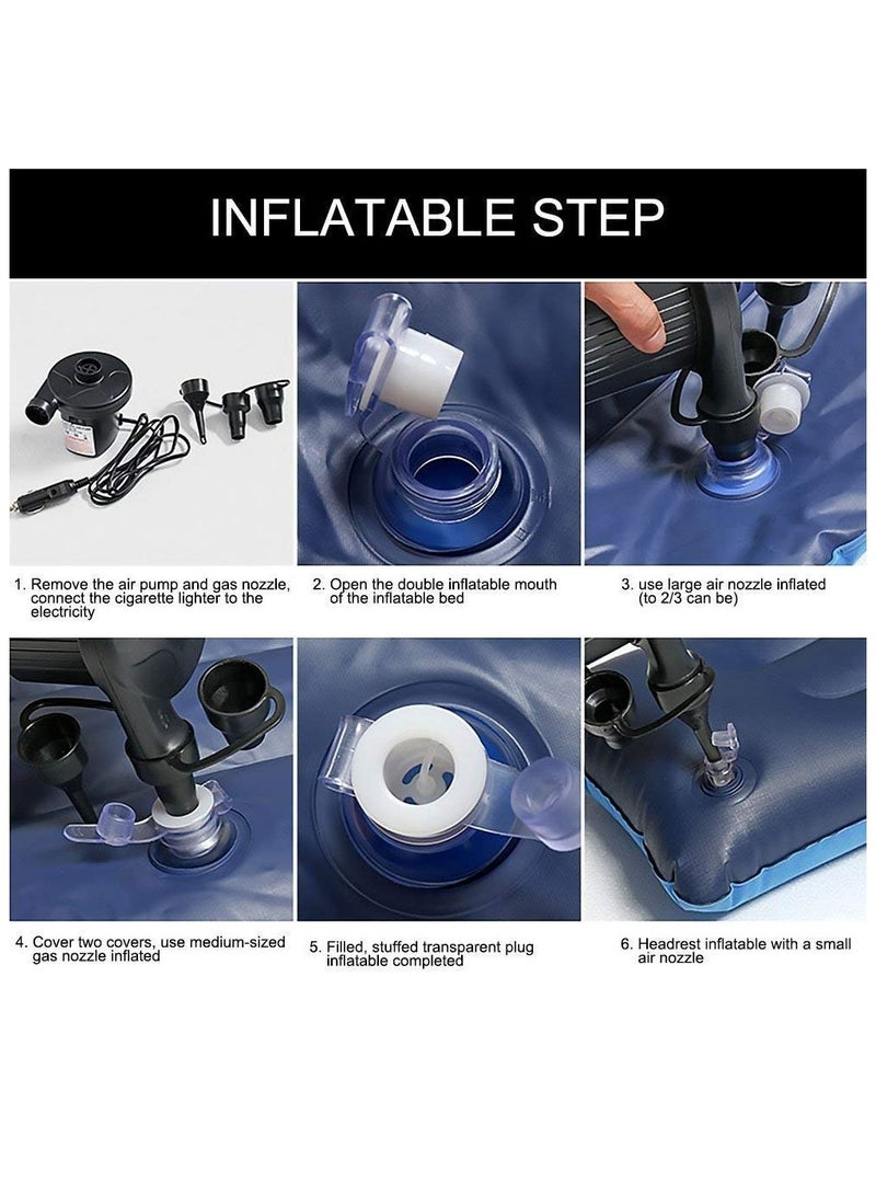 Durable Back Seat Travel Air Cushion Moisture-Proof Car Air Mattress with Two Pillows, Pump, and Repair Kit