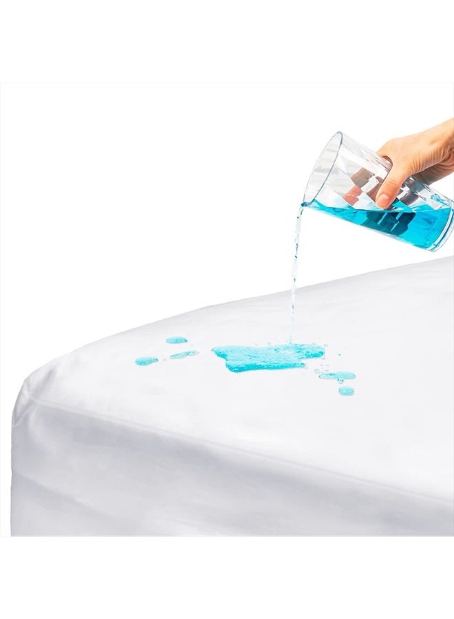 Waterproof Mattress Protector and Mattress Cover, Encased Zippered Fit, Twin, Packaging may vary