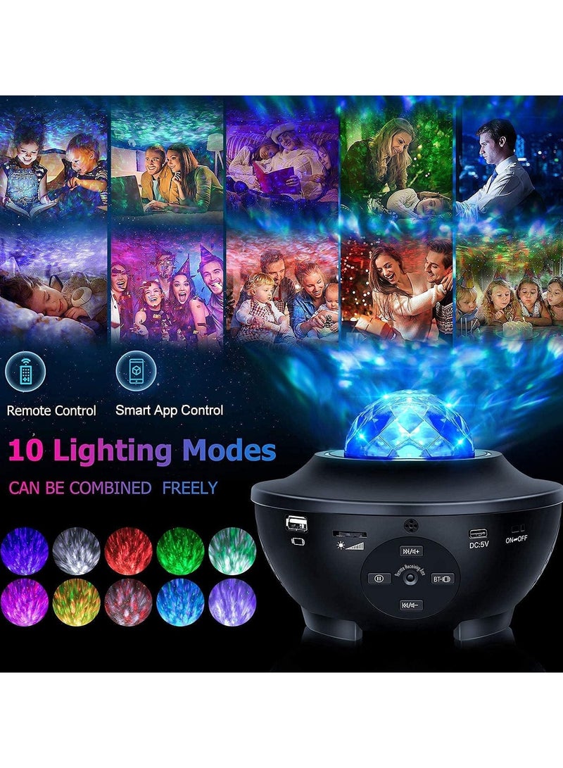 Night Light Ceiling Projector With Remote Control Adjustable Lighting 21 Lighting Modes And Built In Bluetooth Music Speaker For Baby & Kids Bedroom And Gaming Room