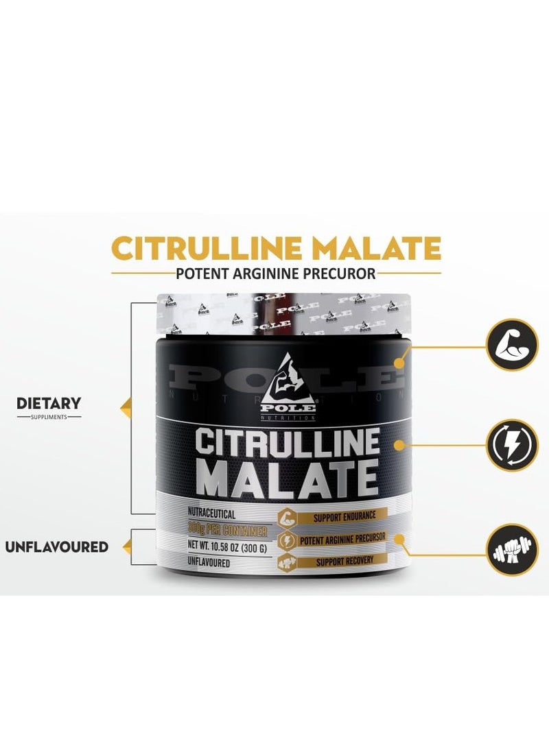 Citrulline Malate 300g - Enhances Exercise Performance & Cardiovascular Health