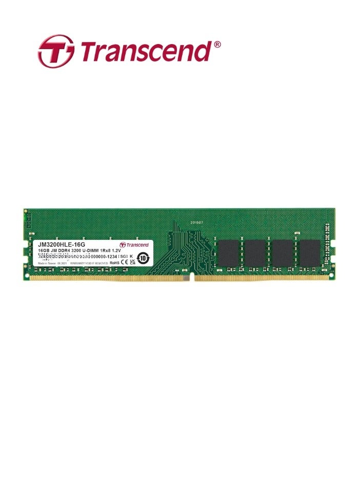 JM3200HLE-32GB Desktop Memory Ram | DDR4-3200 U-DIMM (JetRam) 5inch Green