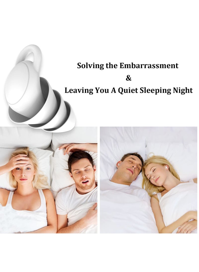 Silicone Ear Plugs for Sleeping Noise Cancelling, Soft Reusable Earplugs for Sleep, Ear Plug for Swimming Snoring Traveling Studying Working Mowing Loud Noise