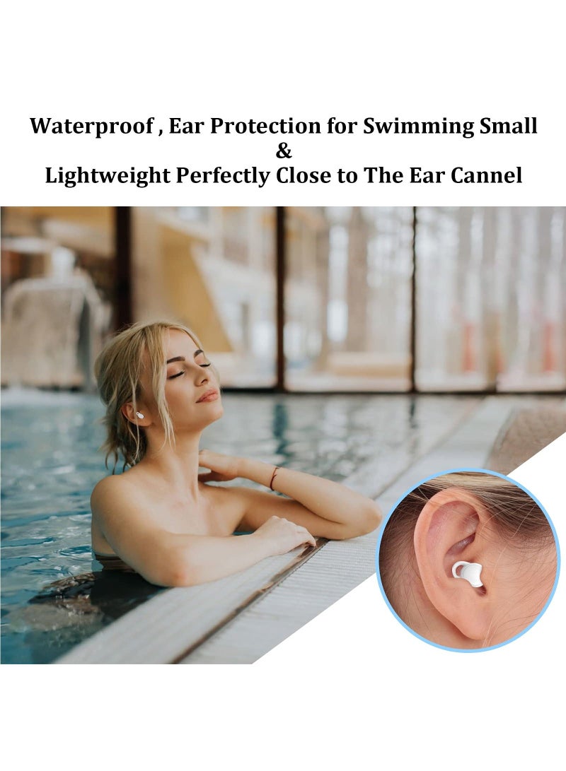Silicone Ear Plugs for Sleeping Noise Cancelling, Soft Reusable Earplugs for Sleep, Ear Plug for Swimming Snoring Traveling Studying Working Mowing Loud Noise