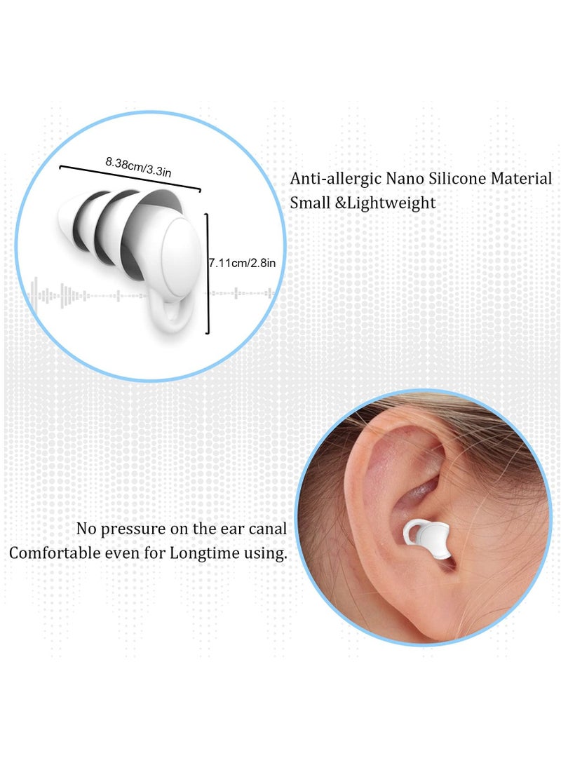 Silicone Ear Plugs for Sleeping Noise Cancelling, Soft Reusable Earplugs for Sleep, Ear Plug for Swimming Snoring Traveling Studying Working Mowing Loud Noise